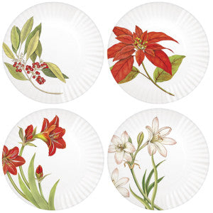 Winter Flowers Melamine Holiday Plates