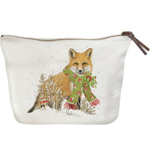 Winter Fox Canvas Pouch