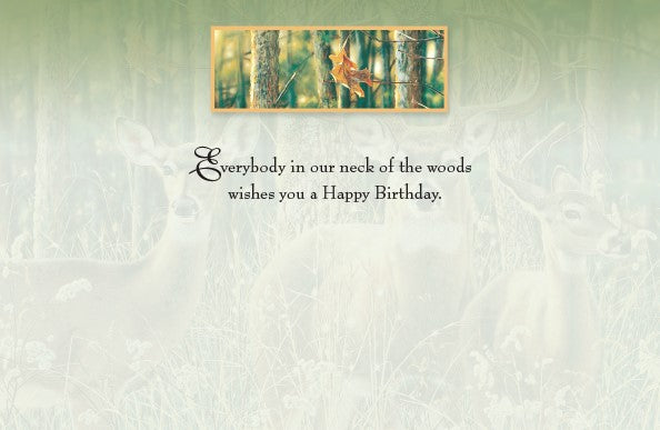 Woodland Deer Birthday Greeting Card
