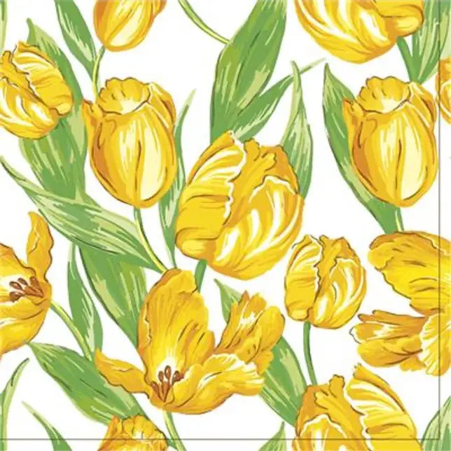 Retro Yellow Tulip Napkins
