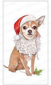 Chihuahua Santa Dish Towel