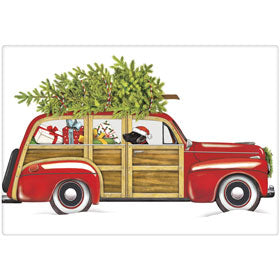 Christmas Station Wagon Dish Towel
