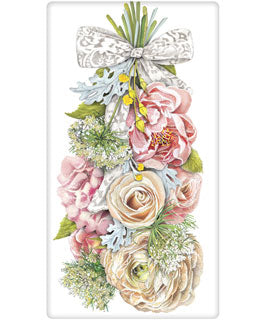 Hanging Peonies Dish Towel