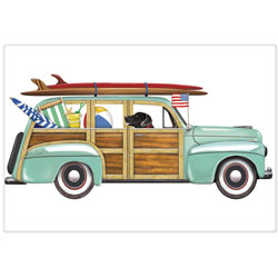 Vintage Station Wagon Dish Towel