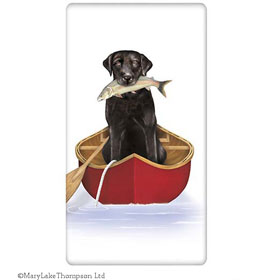 Lab In Canoe Dish Towel