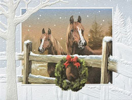 Palominos In The Winter Pines Christmas Cards