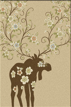 Rugs By American Dakota Moose Blossom Natural Rug