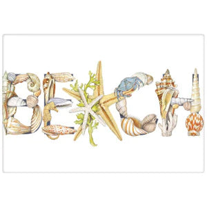 beach towel with sea shells