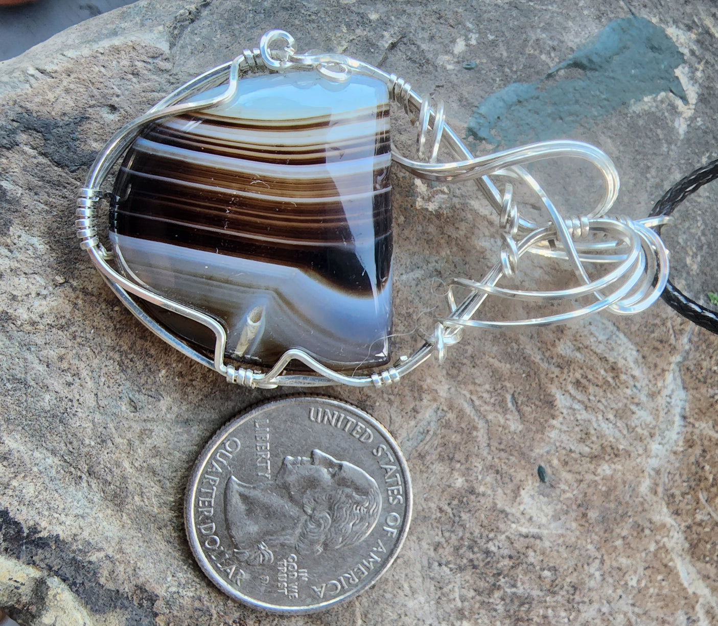 Botswana Agate Necklace Pendant