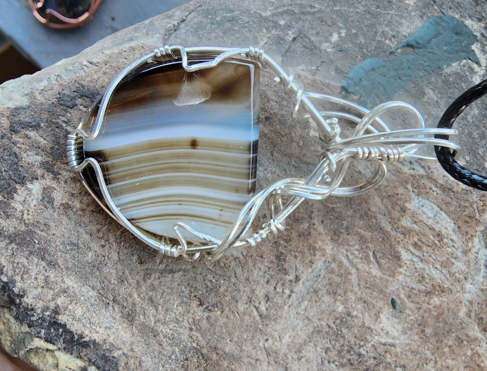 Botswana Agate Necklace Pendant