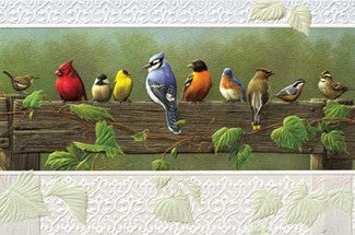 Birds on Fence Birthday Card