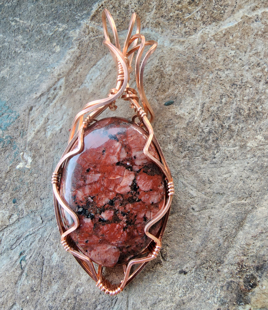 Red Poppy Jasper Necklace Pendant