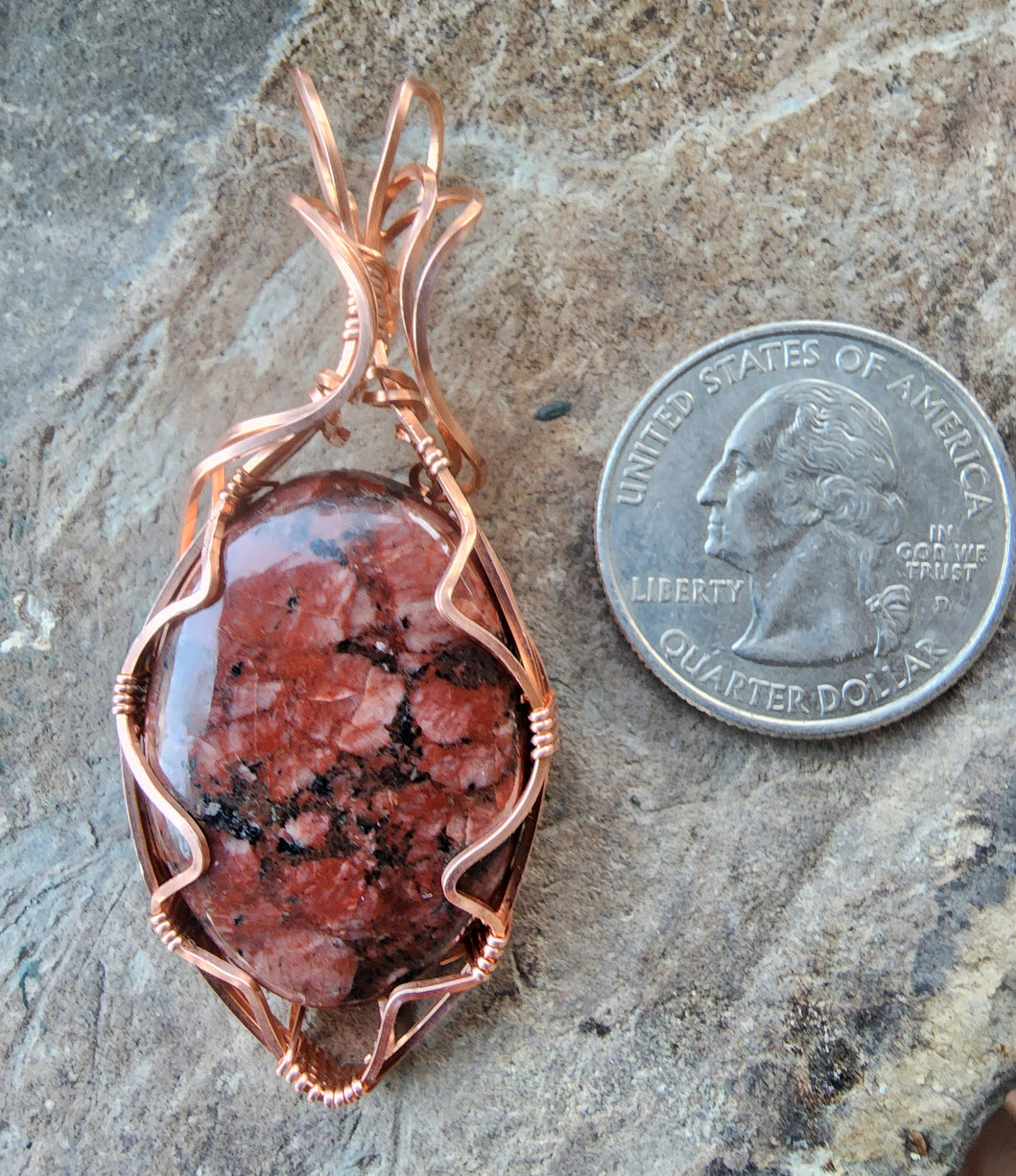 Red Poppy Jasper Necklace Pendant