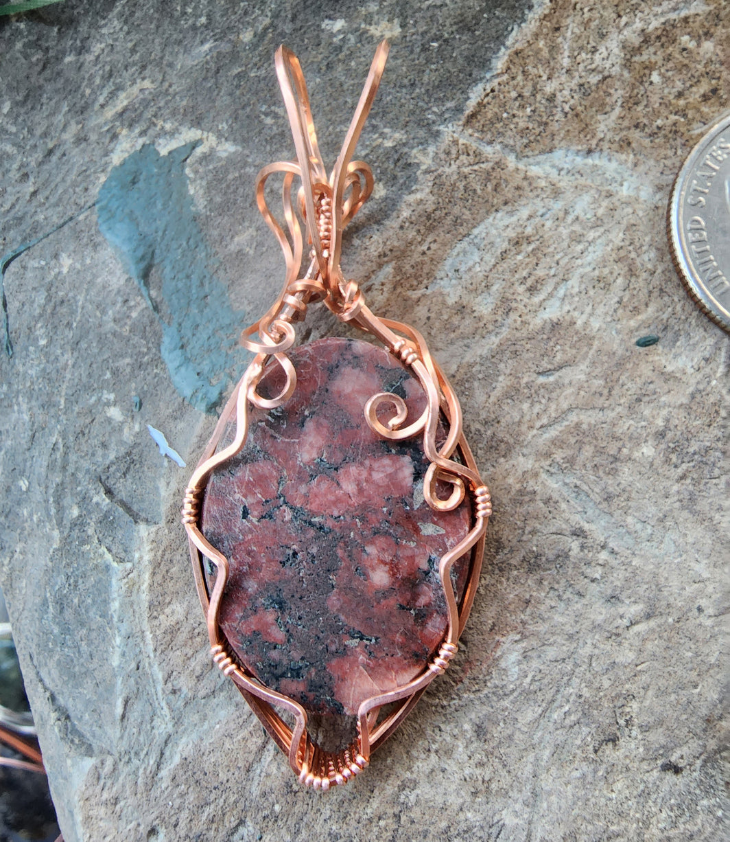 Red Poppy Jasper Necklace Pendant
