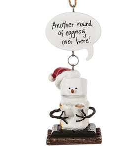 smores eggnog ornament with glass