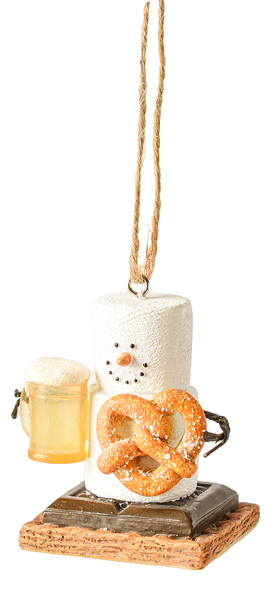 beer and pretzels smore ornament