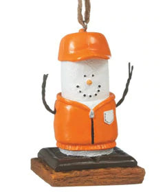 smores ornament hunter in orange hat and vest