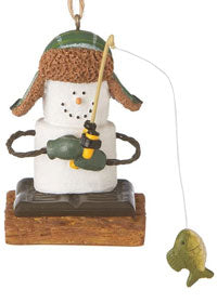 smores ornament with fishing pole and fish