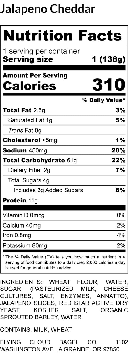 Jalapeño Cheddar Bagel