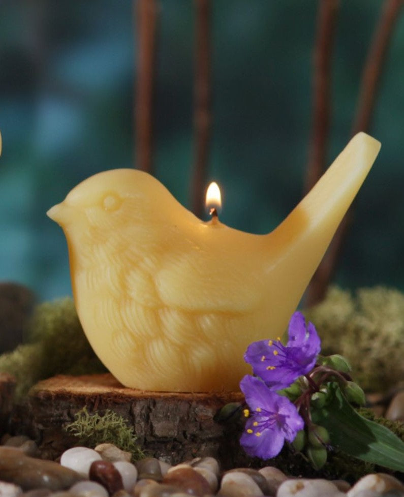 Sculpted Bird Beeswax Candle