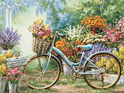 Bike & Flowers Wedding Card