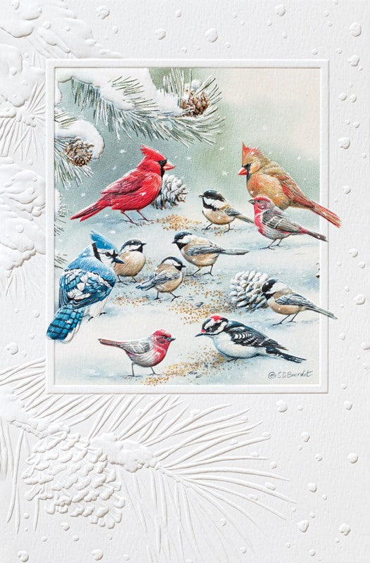 Birds Feeding Greeting Card