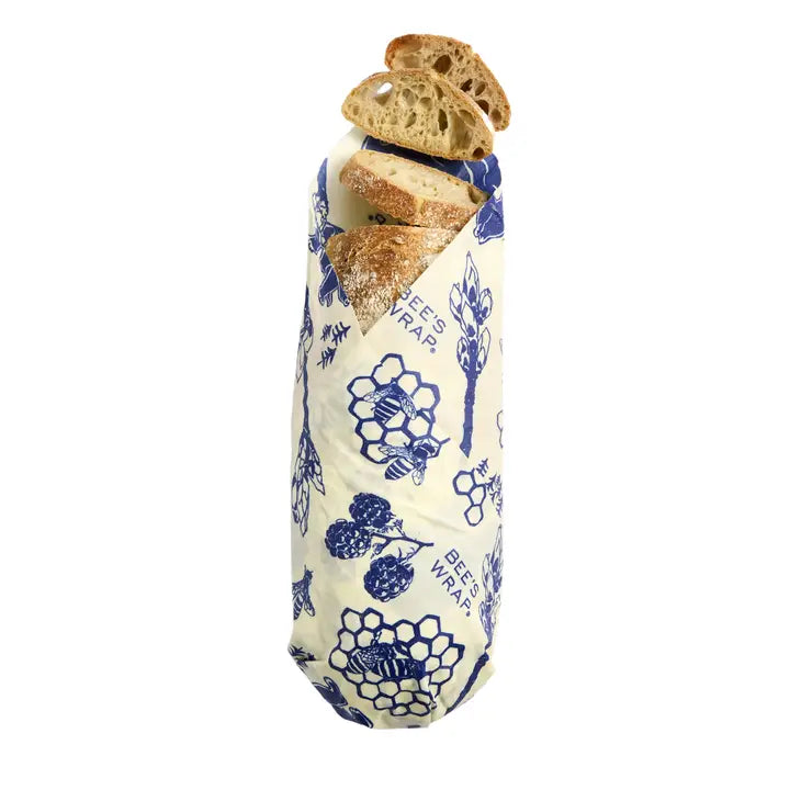 Bread Beeswax Wraps Blue Honeycomb XL