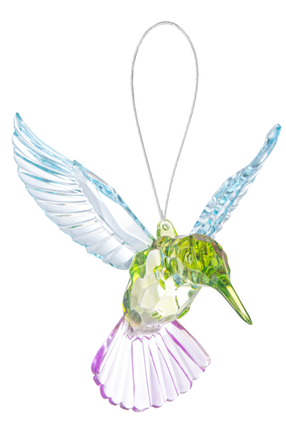 Springtime Hummingbird Crystal Ornament