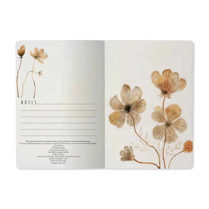 Golden Blush Floral Notebook