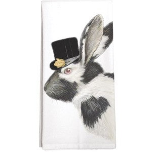 Rabbit Top Hat Dish Towel