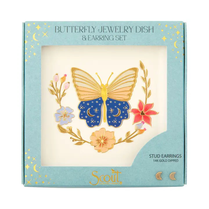 Butterfly Jewelry Dish With Earrings