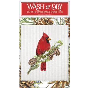 Cardinal Pine Winter Wash And Dry Towel Set