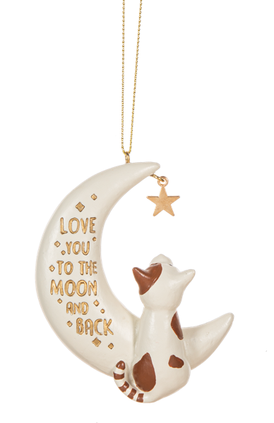 Cat on The Moon Ornament