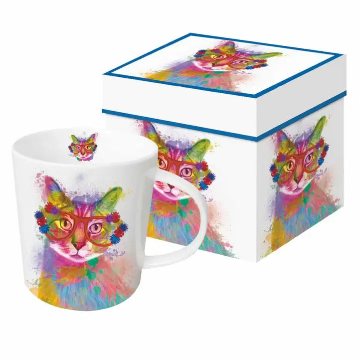 Colorful Cat Mug In Box