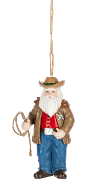 Cowboy Santa Ornament