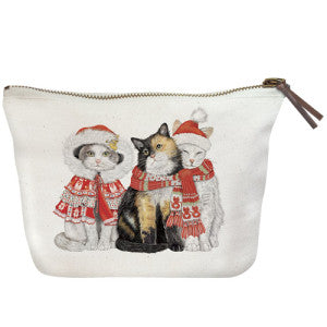 Cuddling Winter Cats Canvas Pouch