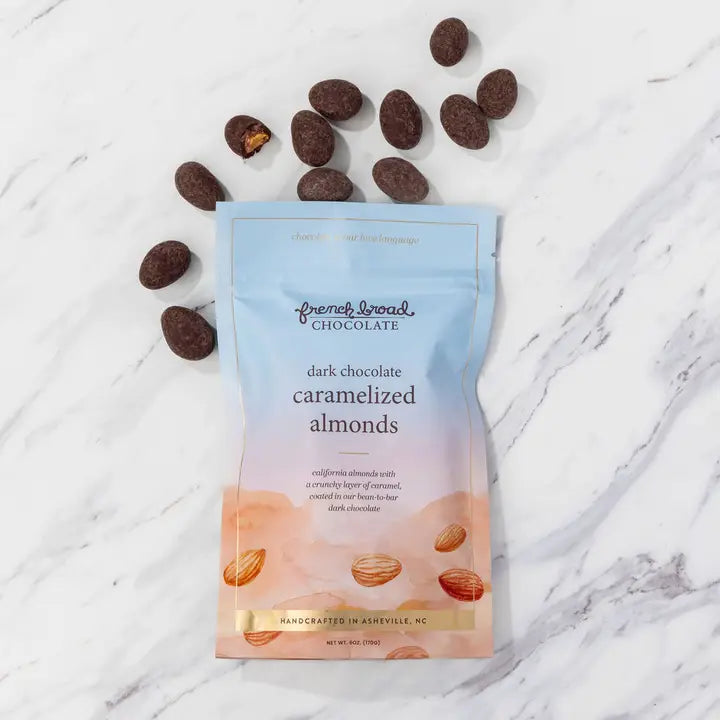Dark Chocolate Caramel Covered Almonds