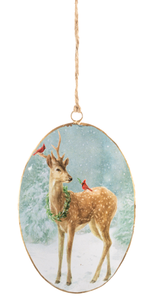 Deer Oval Ornament