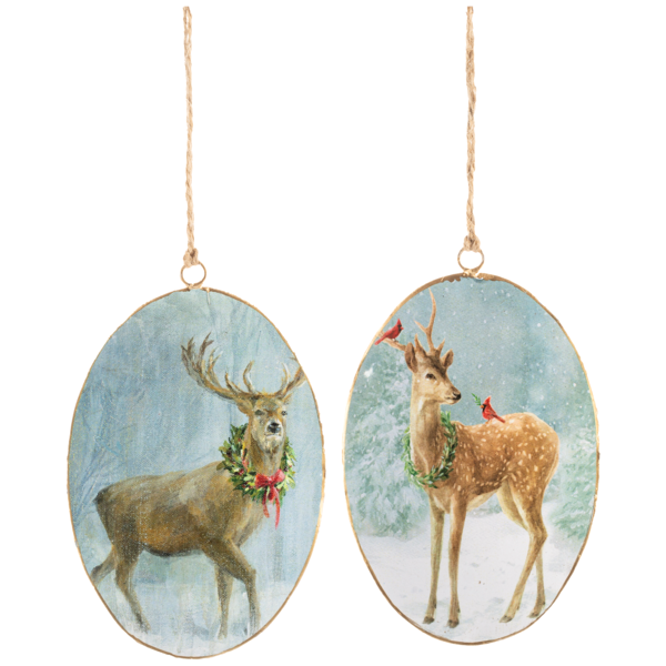 Deer Oval Ornament