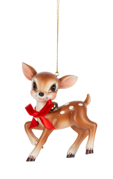 Deer Ornament with Red Bow