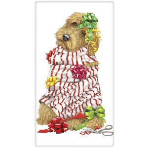 Goldendoodle Gift Wrapped Dish Towel