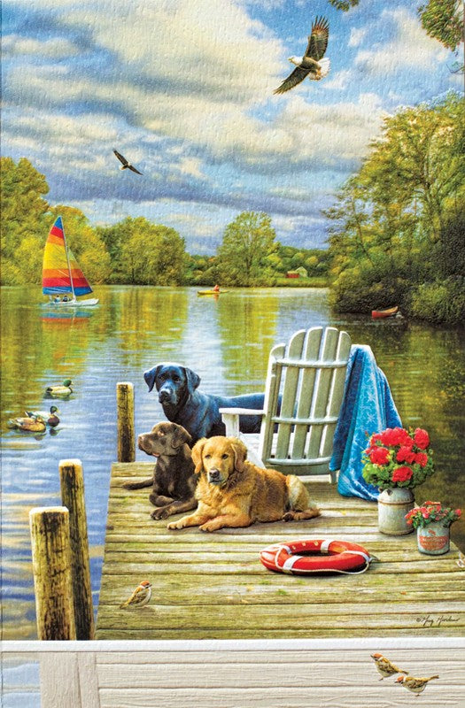 Dogs on the Dock Birthday Card