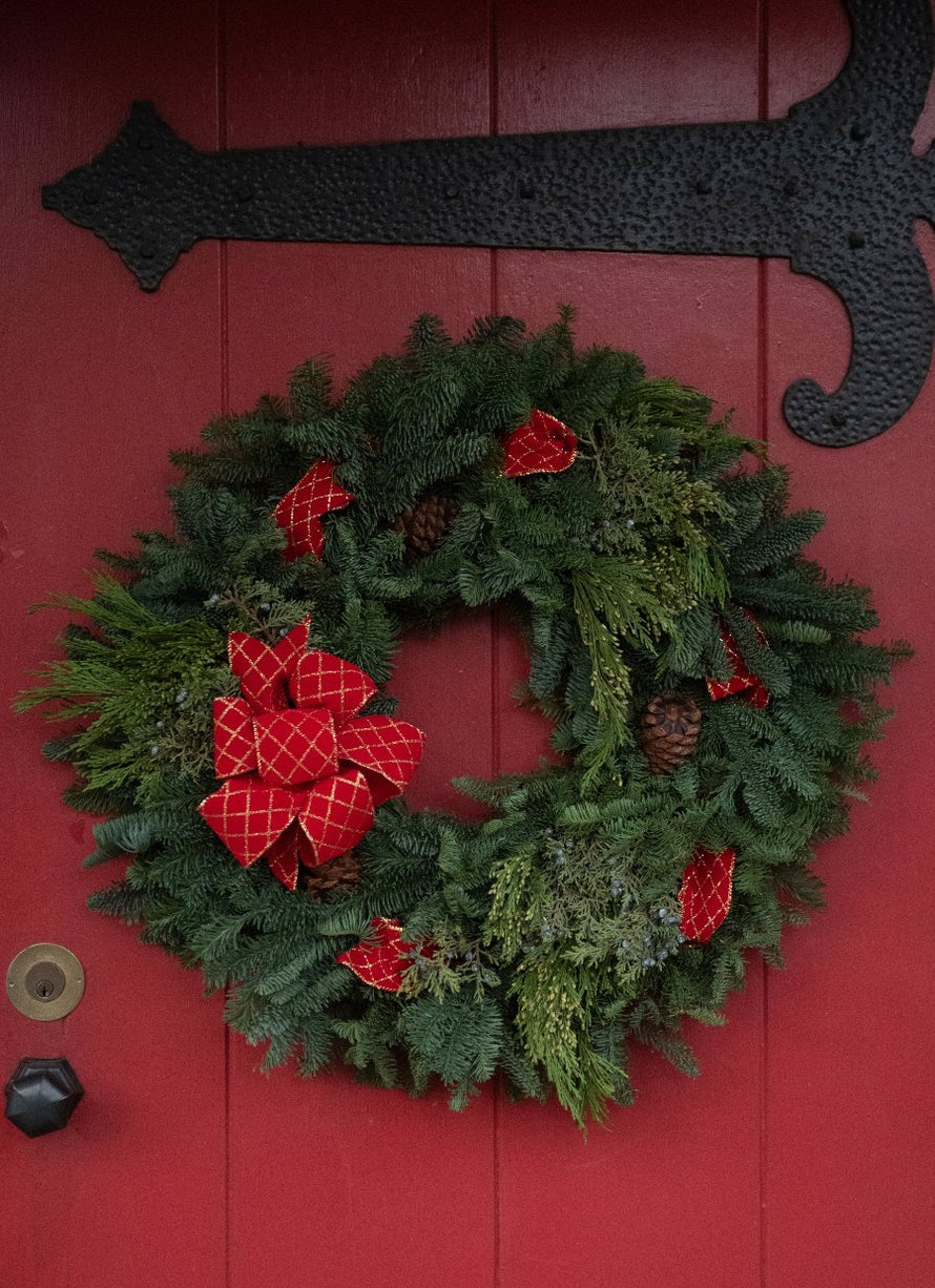 Elegant Red Noble Fir Oregon Christmas Wreath