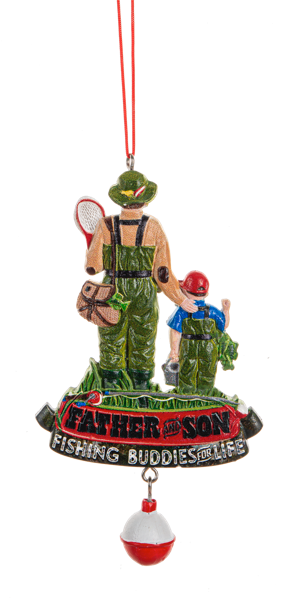 Father and Son Fishing Ornament