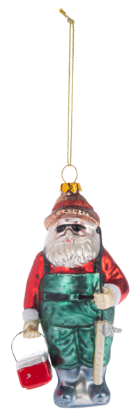 Santa Fishing Ornament