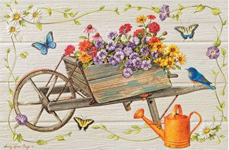 Flowers in Wheelbarrow Card