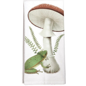 Frog And Mushroom Dish Towel