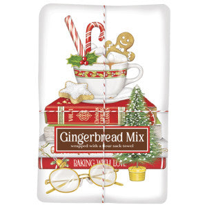 Gingerbread Book Stack Cake Mix Towel Combo