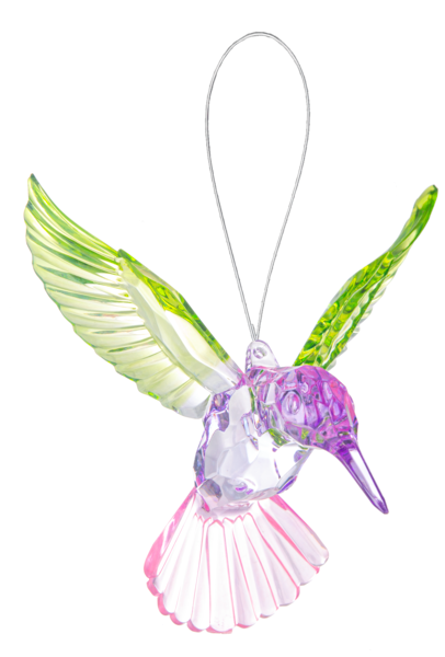 Springtime Hummingbird Crystal Ornament