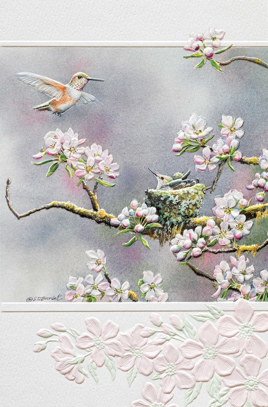 Hummingbird Nest Birthday Card